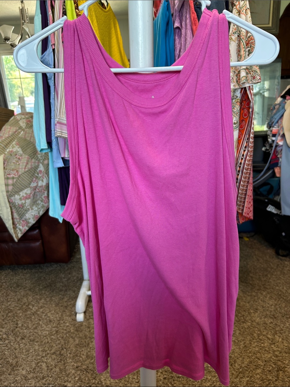 a new day Pink Ribbed Sleeveless Tank Top Size 2X